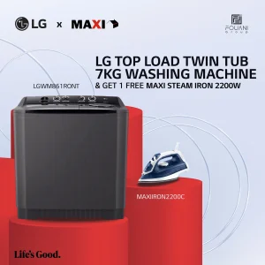 LG Top Load Twin Tub 7KG (P861RONT) TECH Washing Machine