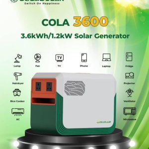 COLAR 3600 SOLAR PRO  3.6KWh/1.2KW SOLAR GENERATOR.